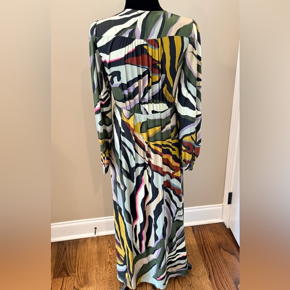 Women’s ANTHROPOLOGIE COREY LYNN CALTER Zebra print multi wrap maxi dress- Sz S - Picture 4 of 8